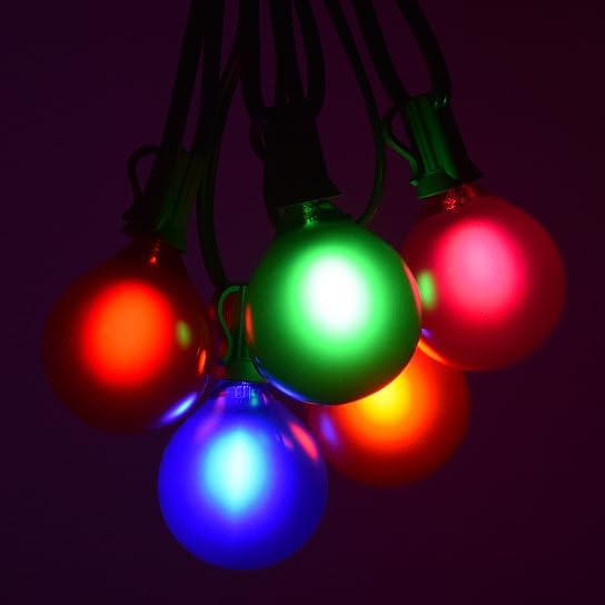 Hometown Evolution, Inc. G50 2" LED Assorted Colored Outdoor Globe String Lights (Green Wire, 100 ft)