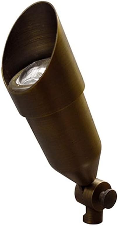 Alliance Outdoor Lighting BL200-BT Bluetooth Bullet Light, Integrated LED Bluetooth Landscape Lighting, Dimmable Path Spotlight, Solid Brass with Aged Brass Finish, 7.25 in x 2.5 in x 1.75 in