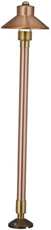 VOLT Flat Hat 12V Copper Path Light (5" Shade, 25" Tall) for Low Voltage Landscape Lighting on Outdoor Pathway, Walkway, Garden, Driveway or Patio