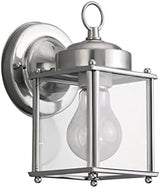 Sea Gull Lighting 8592-965 New Castle One-Light Outdoor Wall Lantern with Clear Glass Panels, Antique Brushed | Lumora