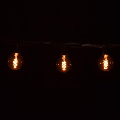 Hometown Evolution, Inc. Commercial Edison Bulb Outdoor String Lights with Hand-Threaded Filament (G50 Spiral Edison - Commercial Black Wire, 25 ft)