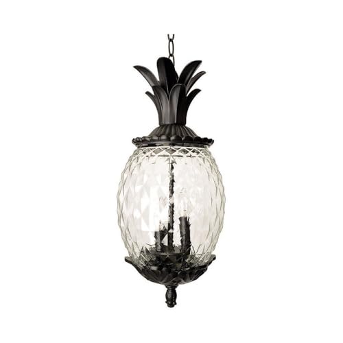 Acclaim 7516BK Lanai Collection 3-Light Outdoor Light Fixture Hanging Lantern, Matte Black