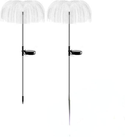 anso 2Pcs Color-Changing LED Solar Powered Jellyfish Stake Path Lights Yard Garden Decor