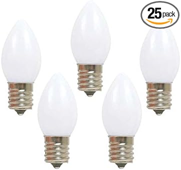Holiday Bright Lights Bu25c7-owha Christmas C7 Light Bulbs, White, 5 Watt