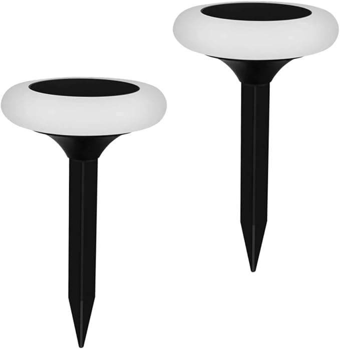 Mikikit 2pcs RGB Colorful Solar Ground Plug Lights Outdoor Solar Pathway Lamp for Garden Lawn and Decor Easy Installation Modes Durable Landscape Lighting