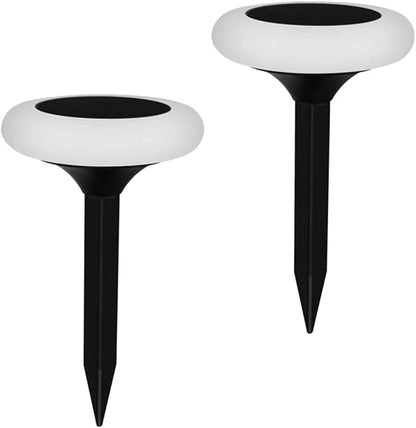 Mikikit 2pcs RGB Colorful Solar Ground Plug Lights Outdoor Solar Pathway Lamp for Garden Lawn and Decor Easy Installation Modes Durable Landscape Lighting