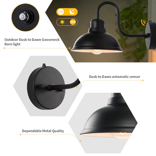 Dusk to Dawn Barn Lights Outdoor Wall Light 8" Exterior Lighting Fixtures