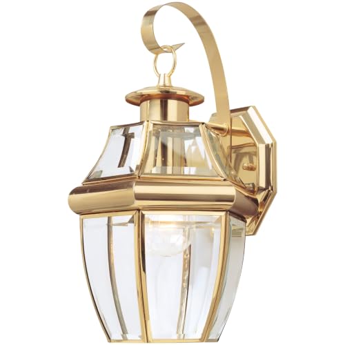 Generation Lighting Lancaster Outdoor Wall Lantern in Polished Brass