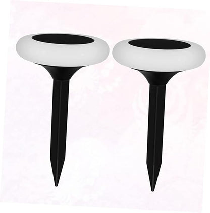 POPETPOP 2pcs Outdoor Solar Lights RGB Led Ground Plug Energy Efficient Garden Solar Light for Walkway