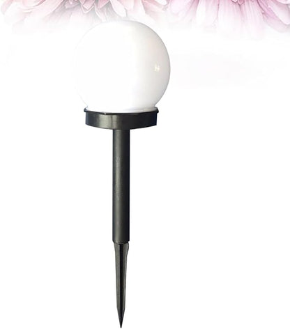 Housoutil 4pcs Warm Light Solar Ball Bubble Shaped Outdoor Pathway Lights with White Solar Panel Garden Lawn Lamps for Landscape Lighting