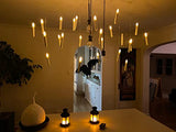 Homemory Hanging Floating Candles with Wand Remote and String, Flying Flameless LED Taper Candles Warm White Light, Battery Operated Window Candles with Wand for Halloween Christmas Party, 12 Pcs