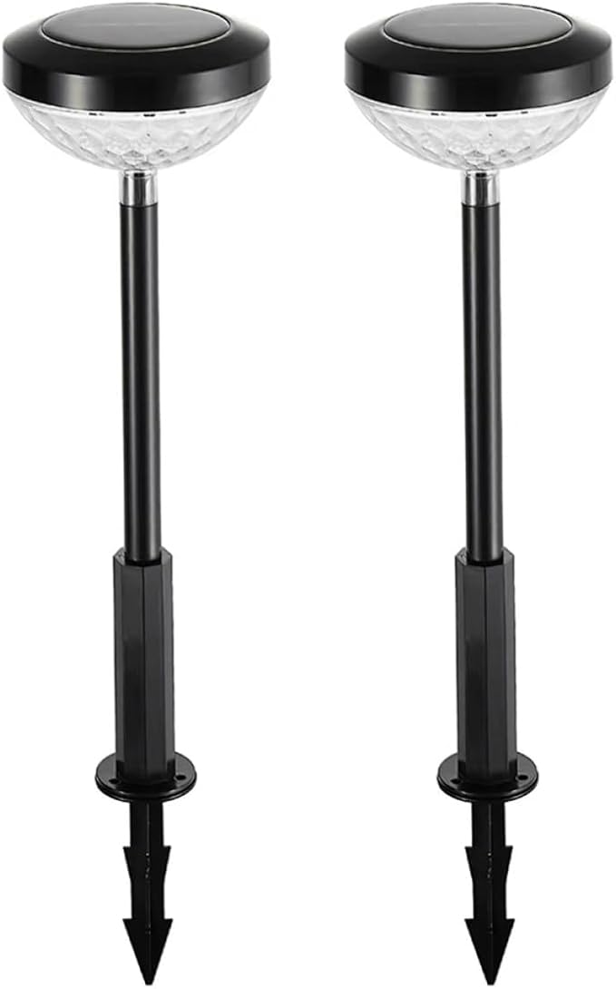NUOBESTY 2pcs Lights Pathway Stake Lamps Warm Outdoor Solar Garden Decor for Lawn and Villa