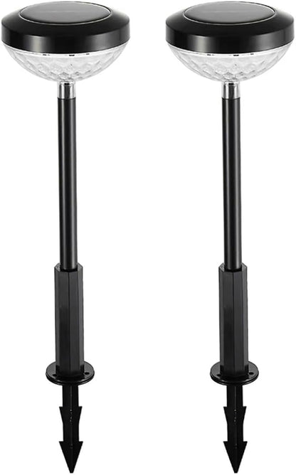 NUOBESTY 2pcs Lights Pathway Stake Lamps Warm Outdoor Solar Garden Decor for Lawn and Villa