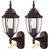 Lamomo Motion Sensor Outdoor Wall Lights Fixture, 2-Pack Porch Lamp, Bronze