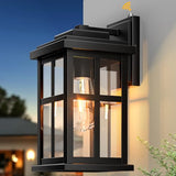 Large Outdoor Wall Lights Dusk to Dawn, Black Lights for House, Waterproof Exterior Lighting Fixtures, Outdoor Light Fixture with Tempered Glass for House, Porch, Garage, Doorway,1 Pack