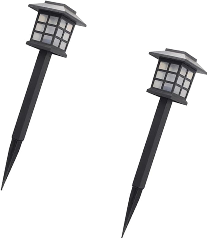 2pcs Solar Garden Path Lamps Outdoor LED Lawn Light Landscape Spotlights with Color Changing for Patio Safety Lighting