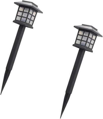2pcs Solar Garden Path Lamps Outdoor LED Lawn Light Landscape Spotlights with Color Changing for Patio Safety Lighting
