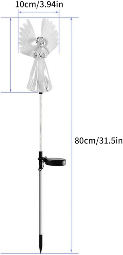 Garden Solar Lights Outdoor Waterproof Solar Angel Stake Lights with Color Changing LED for Pathway 2Pcs Garden Solar Lights, Solar Stake Lights, Pathway Lights, Yard Lights, Garden Ornaments.