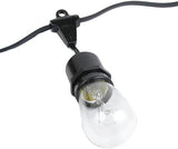 Novelty Lights 100 Feet Heavy Duty Light String with 50 Suspended E26 Sockets, Black - Outdoor Security Flood Light | Lumora