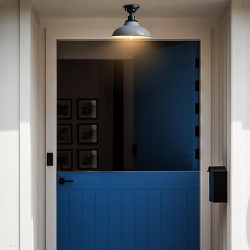 SAMTEEN Farmhouse Semi Flush Mount Ceiling Light 12-Inch