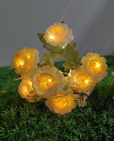 2 Pack Solar Garden Lights Outdoor, 42" Tall 42 LEDs Hibiscus Solar Flower Lights, IP65 Waterproof Decorative Landscape Lighting for Pathway Patio Yard Walkway Decor (Warm White)