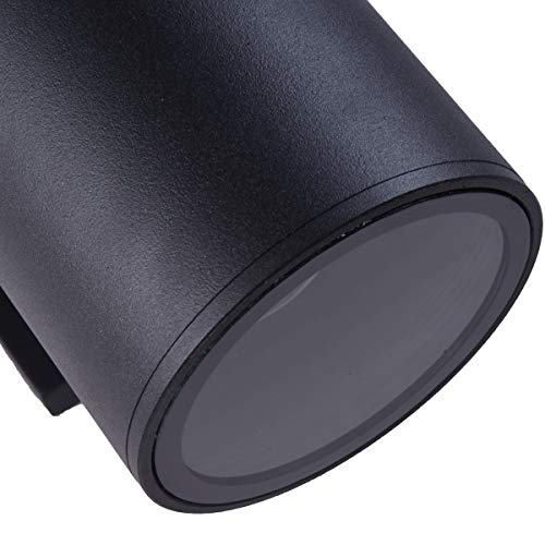 mirrea 12" Modern Outdoor Porch Light in 2 Lights, Matte Black, 1 Pack