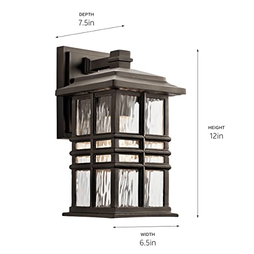 Beacon Square 12" 1 Light Outdoor Wall Light with Clear Hammered Glass in Olde Bronze® (Pack of 2)