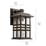 Beacon Square 12" 1 Light Outdoor Wall Light with Clear Hammered Glass in Olde Bronze® (Pack of 2)