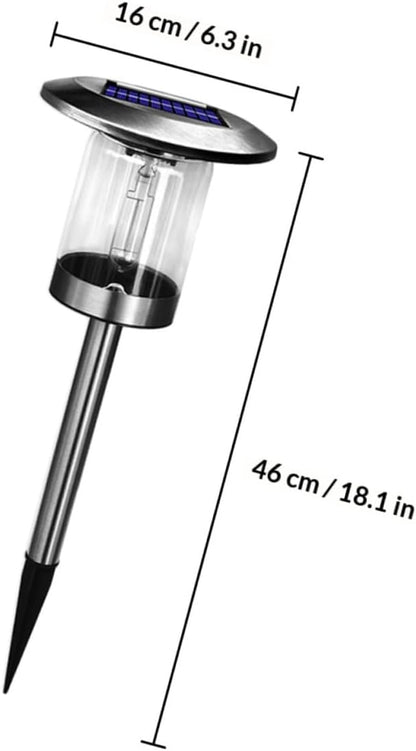 Solar Stainless Steel Outdoor Path Lights Solar Garden Yard Lamps with Tungsten Filament for Patio and Driveway