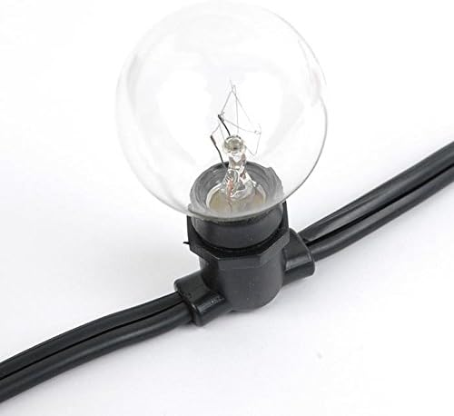 Novelty Lights 25 Feet Heavy Duty Light String with 25 in-Line E12 Sockets, Black - Outdoor Security Flood Light | Lumora