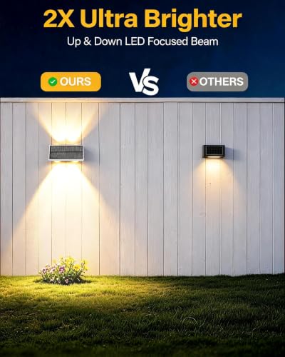 Solar Fence Lights Outdoor, 16 Pack Fence Solar Lights Waterproof