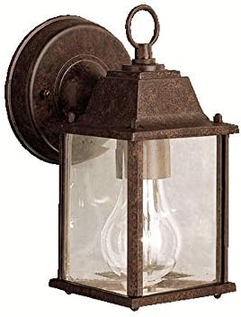 Kichler Barrie 8.5" 1 Light Outdoor Wall Light with Clear Beveled Glass in Tannery Bronze | Lumora