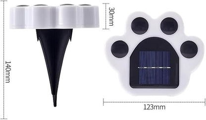 Solar Outdoor Lights, 4 Packs Warm Light Solar Paw Print Lights Outdoor Garden Decor, Beautiful Paw Print Solar Garden Lights Automatic Solar Powered Led Lights Outdoor Solar Decorations For Home Yard