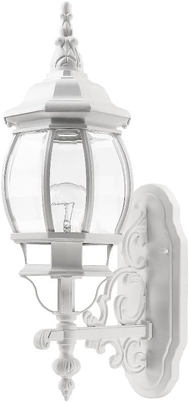 Livex Lighting 7520-13 Frontenac Traditional 1-Light Outdoor Wall Lantern with Clear Beveled Glass Shades, 21" x 7" | Lumora