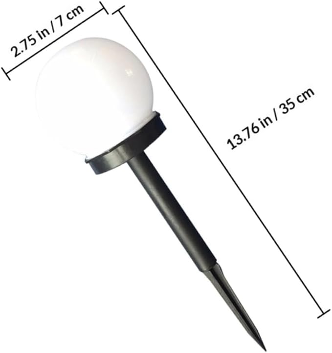 4pcs Solar Path Lights Bubble Globe Lawn Lamps Warm White LED Outdoor Landscape Lighting Plug-in Weatherproof Spheres for Garden Pathway