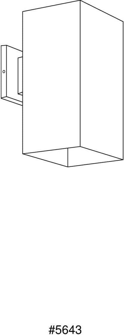 Progress Lighting 6" Aluminum Outdoor Wall Lantern Light, Square Collection, Outdoor, P5643-31, Matte Black