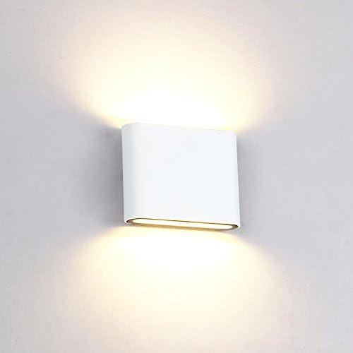 6W LED Outdoor Exterior Wall Sconces Step Down Light Fixture Lamp White Finish Warm White