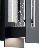 Kichler River Path 17.5" LED Outdoor Wall Light in Textuerd Black, 1-Light Contemporary Exterior Wall Sconce with | Lumora