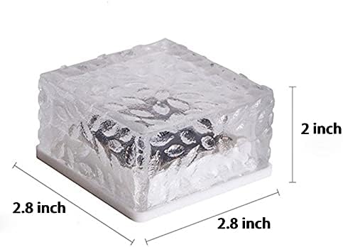 Solar Outdoor Ice Cube Lights for Garden Decoration, 2.8 ”x 2.8” Frosted Acrylic Brick Waterproof Solar Landscape | Lumora