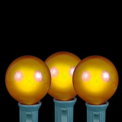 100 Foot G40 Outdoor Patio String Lights with 125 Yellow Globe Bulbs – Indoor Outdoor String Lights – Market Bistro Café Hanging String Lights – C7/E12 Base - Black Wire