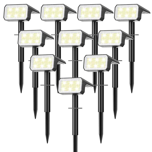 Solar Spot Lights Outdoor Waterproof, 10 Pack, 118 LED Cool White