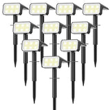 Solar Spot Lights Outdoor Waterproof, 10 Pack, 118 LED Cool White