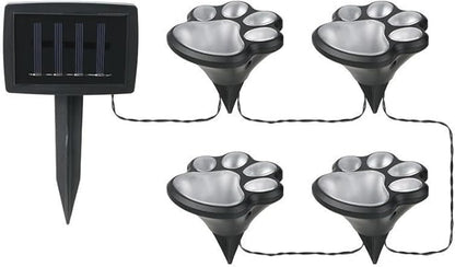 Solar Lights Outdoor Bear Claw Shape Waterproof, 4 Pack Solar Ground Lights, Solar Garden Lights Plug Lights Landscape Lighting for Pathway Driveway Patio Backyard Walkway