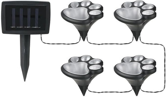 Solar Lights Outdoor Bear Claw Shape Waterproof, 4 Pack Solar Ground Lights, Solar Garden Lights Plug Lights Landscape Lighting for Pathway Driveway Patio Backyard Walkway