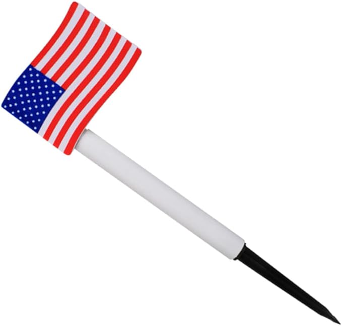 MERRYHAPY Solar American Flag Lawn Light Patriotic Solar Stake Light for Garden Yard Patio Pathway Outdoor Landscape Lighting