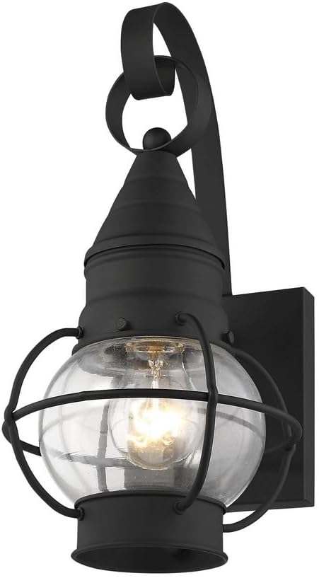 Livex Lighting 26900-04 Transitional One Light Outdoor Wall Lantern from Newburyport Collection in Black Finish | Lumora