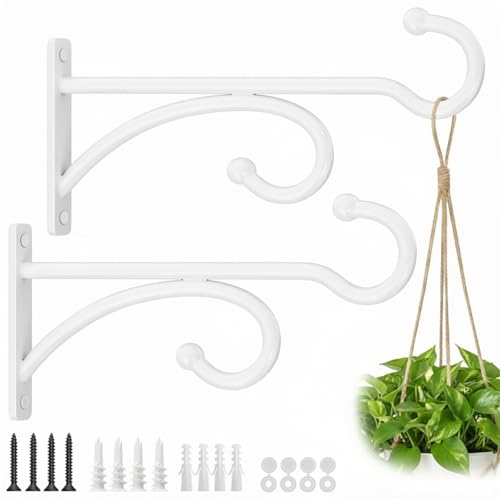 2Pack 6 Inch Plant Hangers Outdoor, Wall Hooks for Hanging Planters Baskets
