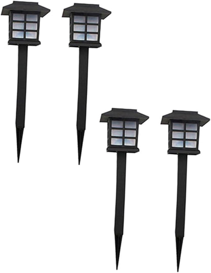 4pcs Solar Pathway Lights Solar Powered Led Garden Lights for Lawn Walkway Driveway Patio Easy to Install with Black