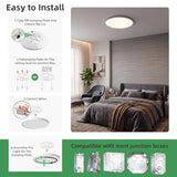 15.8Inch White LED Flush Mount Ceiling Light, 32W, 3480LM, 3CCT Selectable