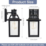 Motion Sensor Porch Light, Dusk to Dawn Outdoor Wall Light, Black, 1 Pack